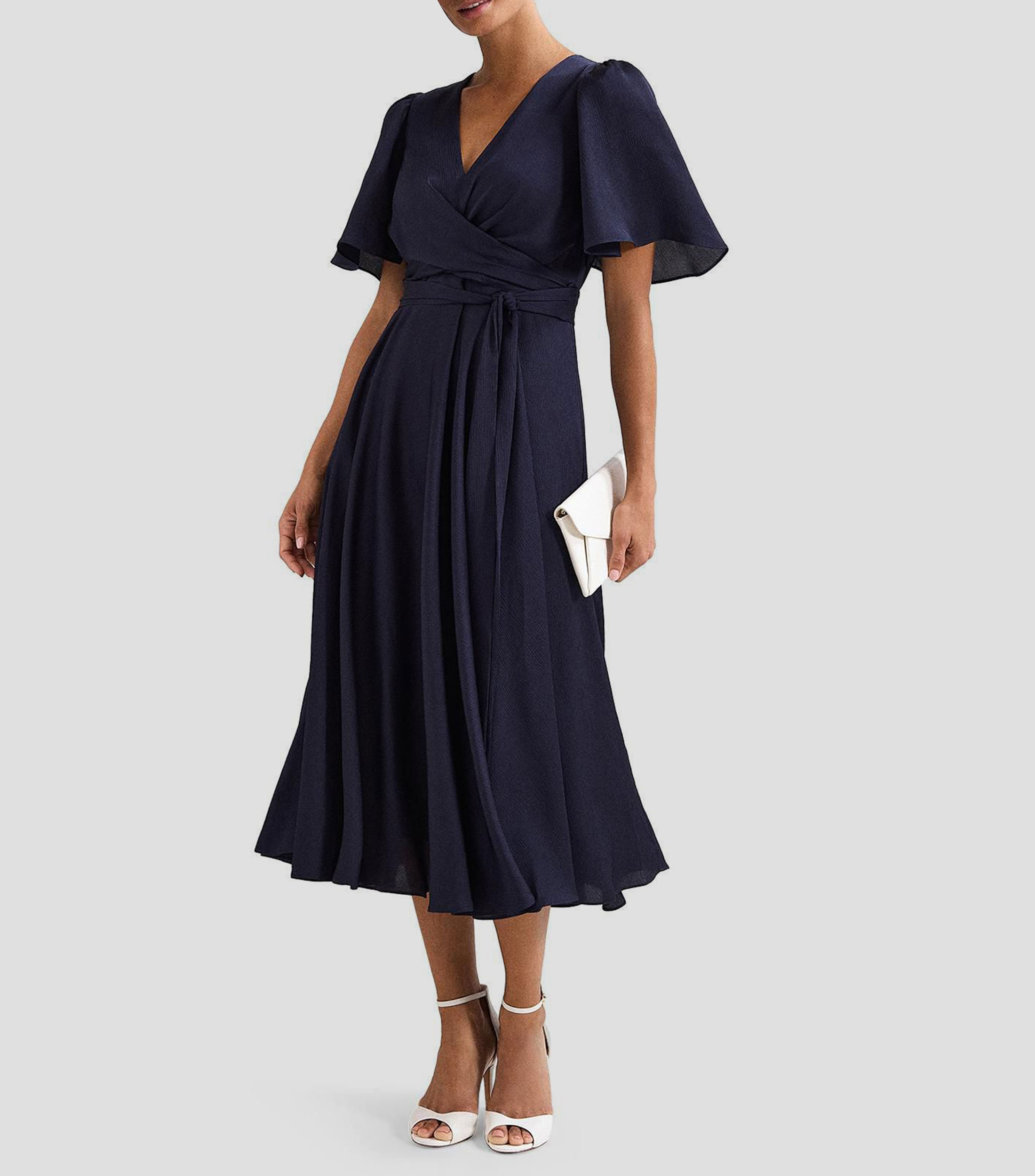 Vestido midi liso Mujer